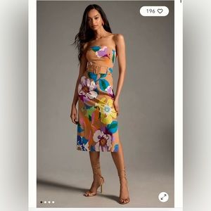 Anthropologie Maeve Strapless Belted Dress